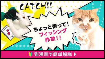 ちょっと待って！フィッシング詐欺！！　猫漫画で簡単解説