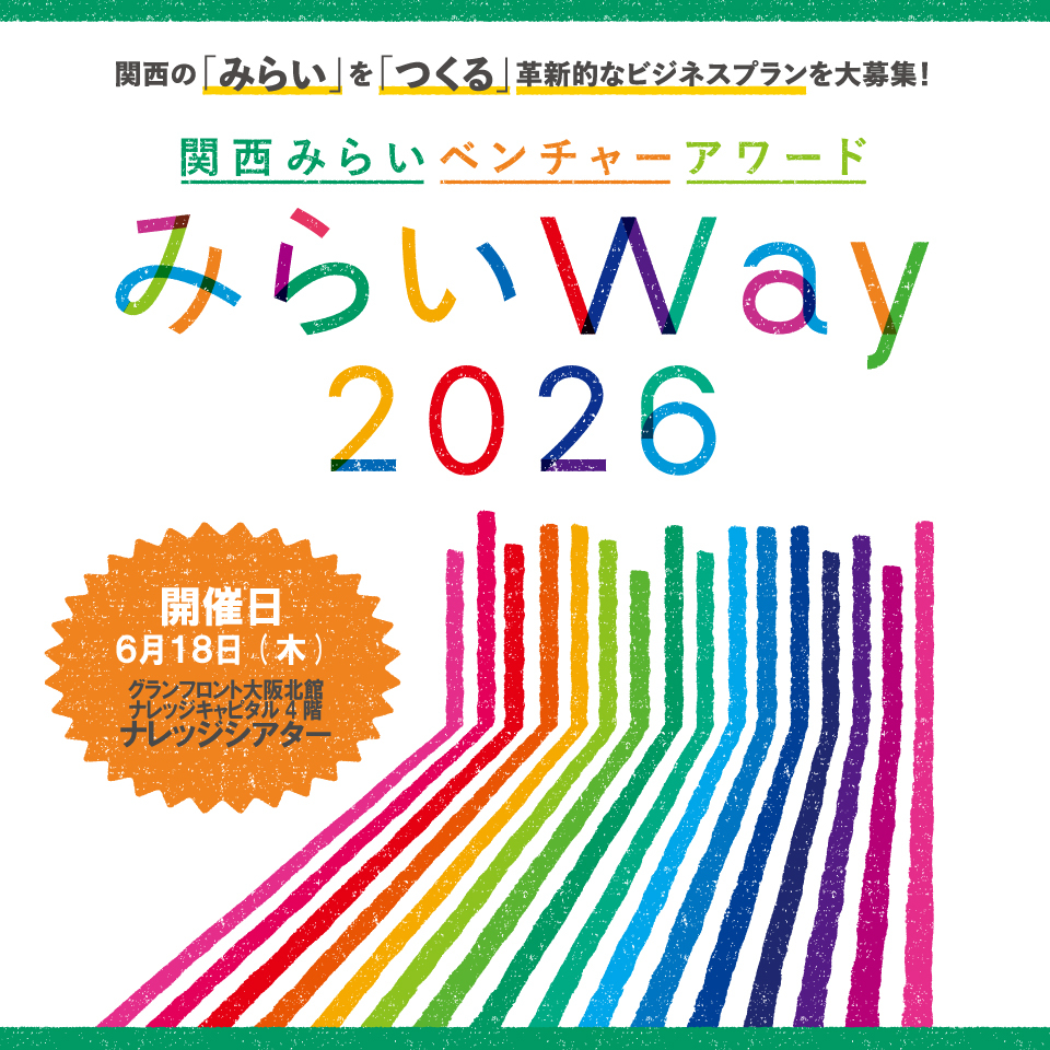 関西みらいベンチャーアワード「みらいWay」スマートフォン用メインビジュアル