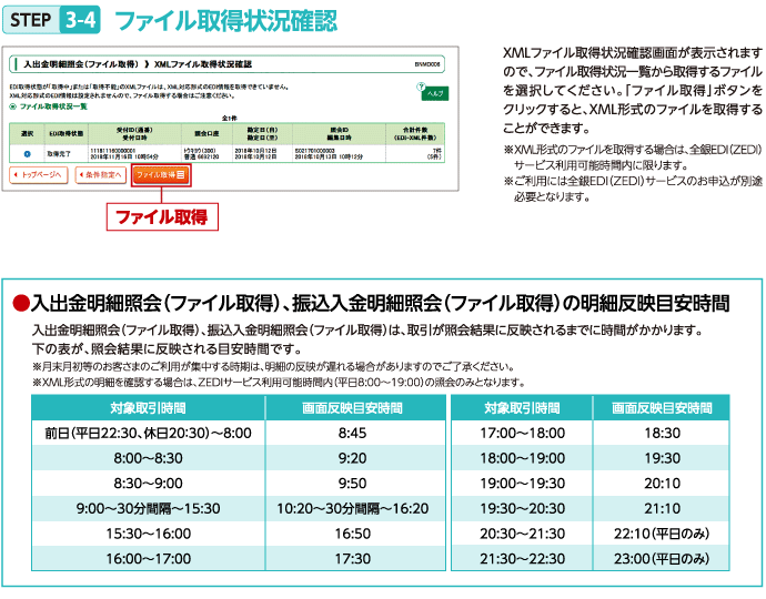 STEP3-4 ファイル取得状況確認 