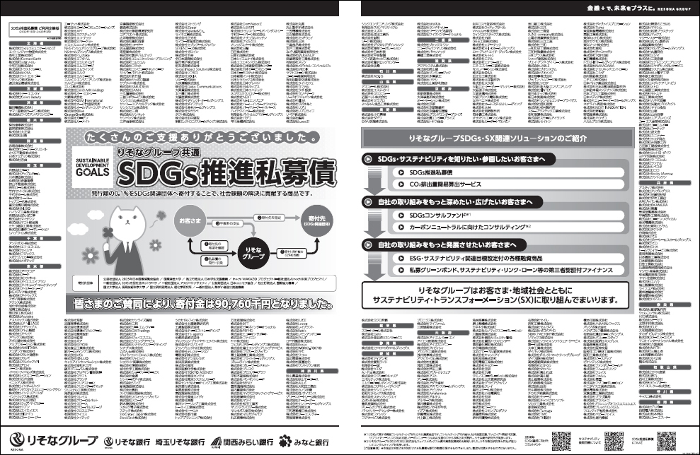 りそなグループ共通 SDGs推進私募債