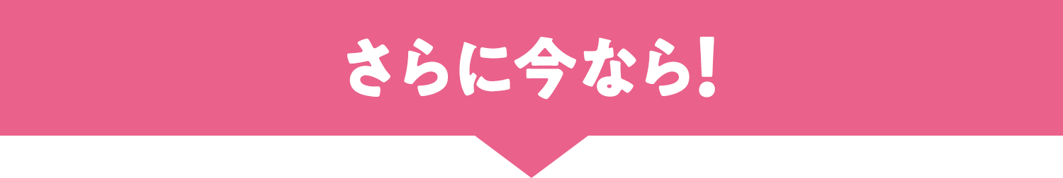 さらに今なら！