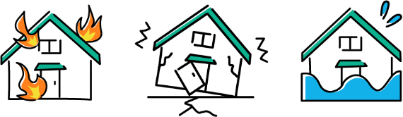 火災と自然災害イメージ