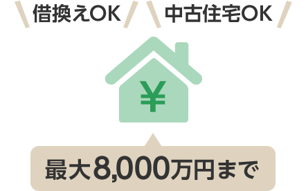 借換えOK 中古住宅OK 最大8,000万円まで