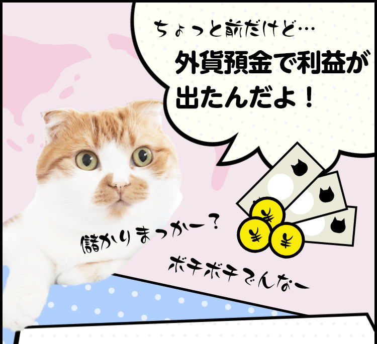 ちょっと前だけど…外貨預金で利益が出たんだよ！儲かりまっかー？ボチボチでんなー