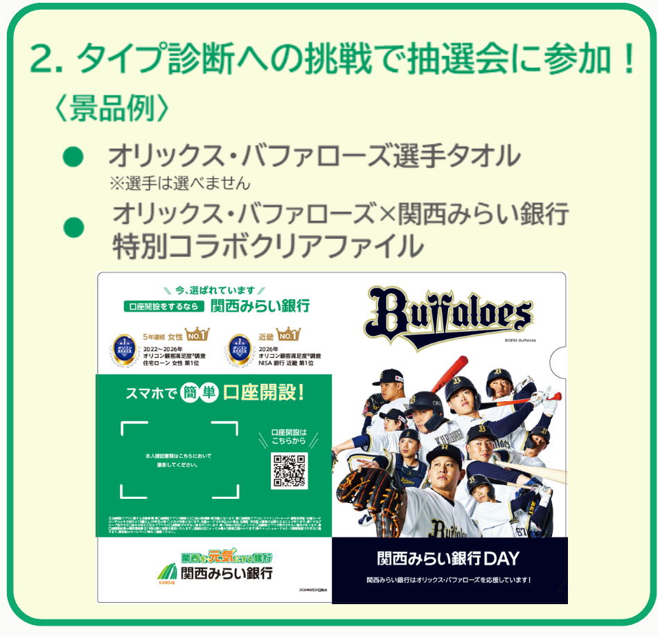 「関西みらい銀行DAY」タイプ診断景品