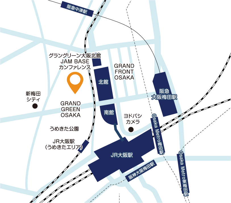 グラングリーン大阪 JAMベース 地図
