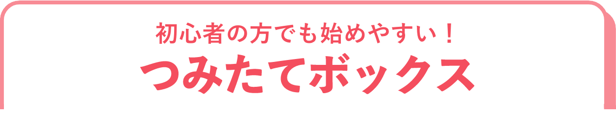 初心者の方でも始めやすい！つみたてボックス